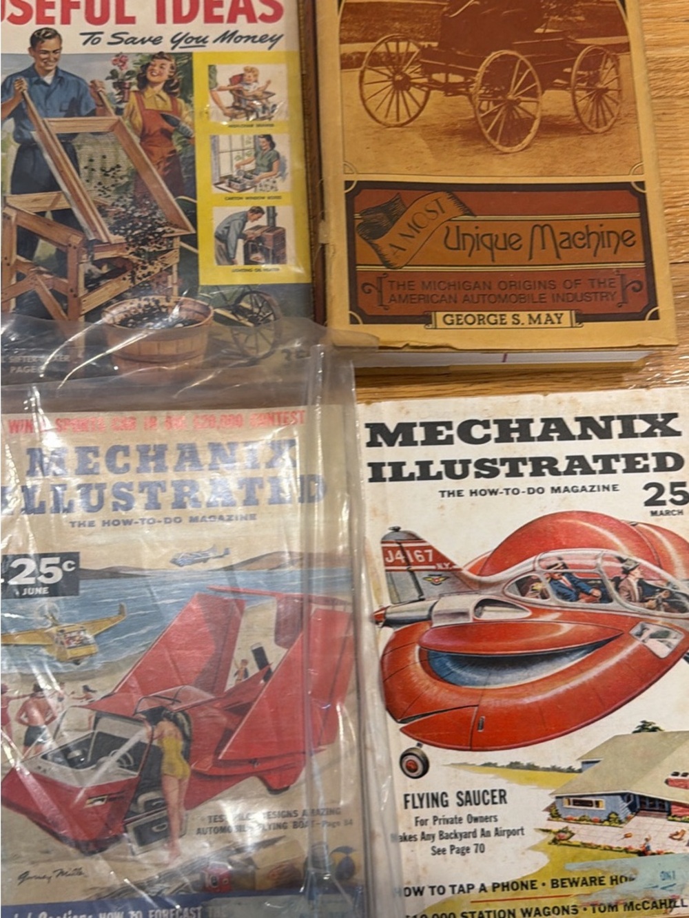 Mechanix Illustrated Vintage Magazine Lot - Red, Cream, Blue
